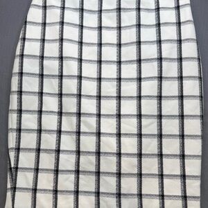 Express White and Black Windowpane Mini Skirt